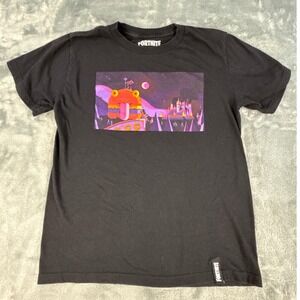 Fortnite Kids Black Graphic Tee Durrr Burger Sunset Print T-Shirt Size L 10/12